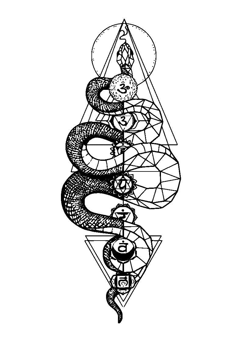 Motivational Snake Meditation Frame | Kundalini Energy Wall Art