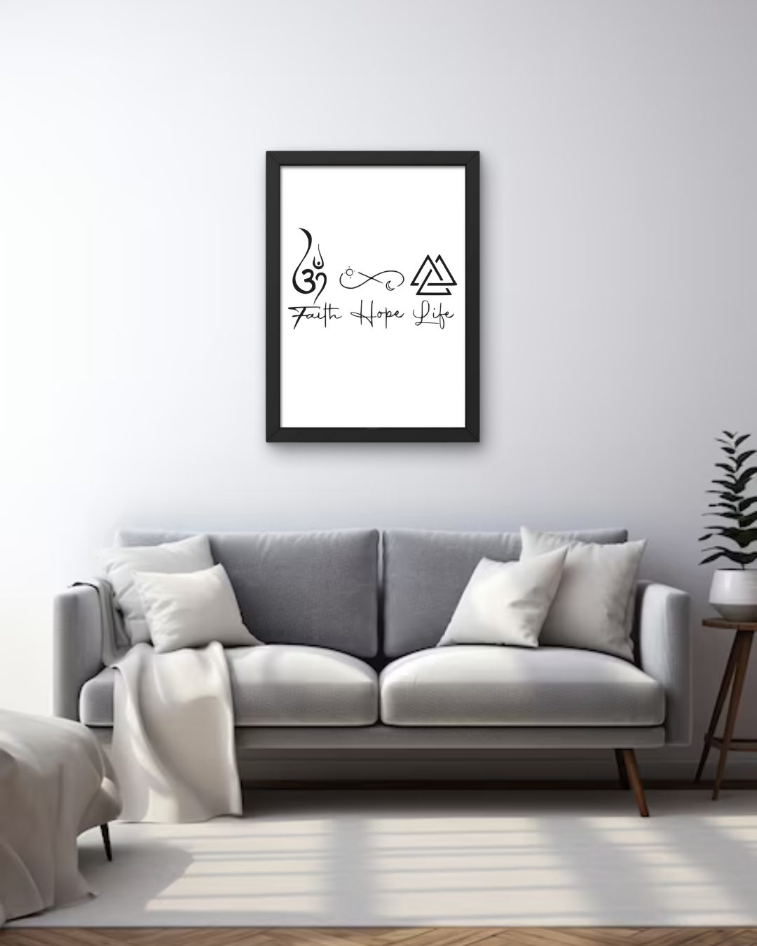 Faith Hope Life Premium Frame | Inspirational Wall Art