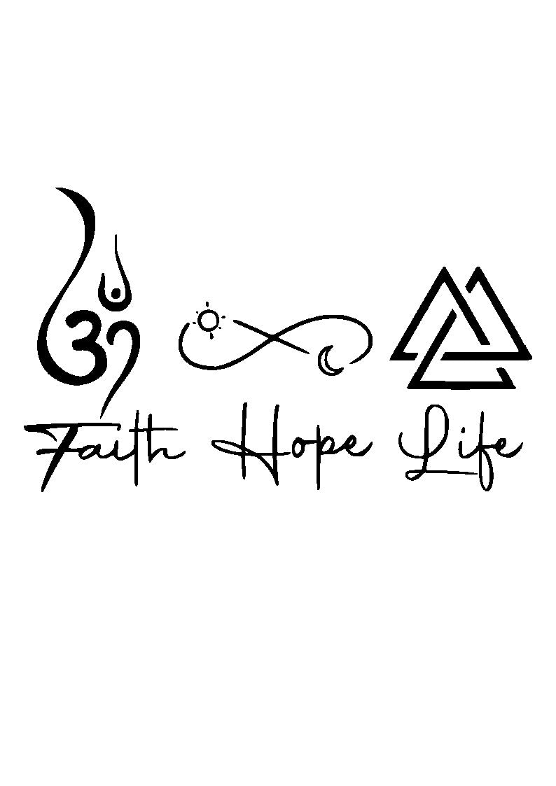 Faith Hope Life Premium Frame | Inspirational Wall Art