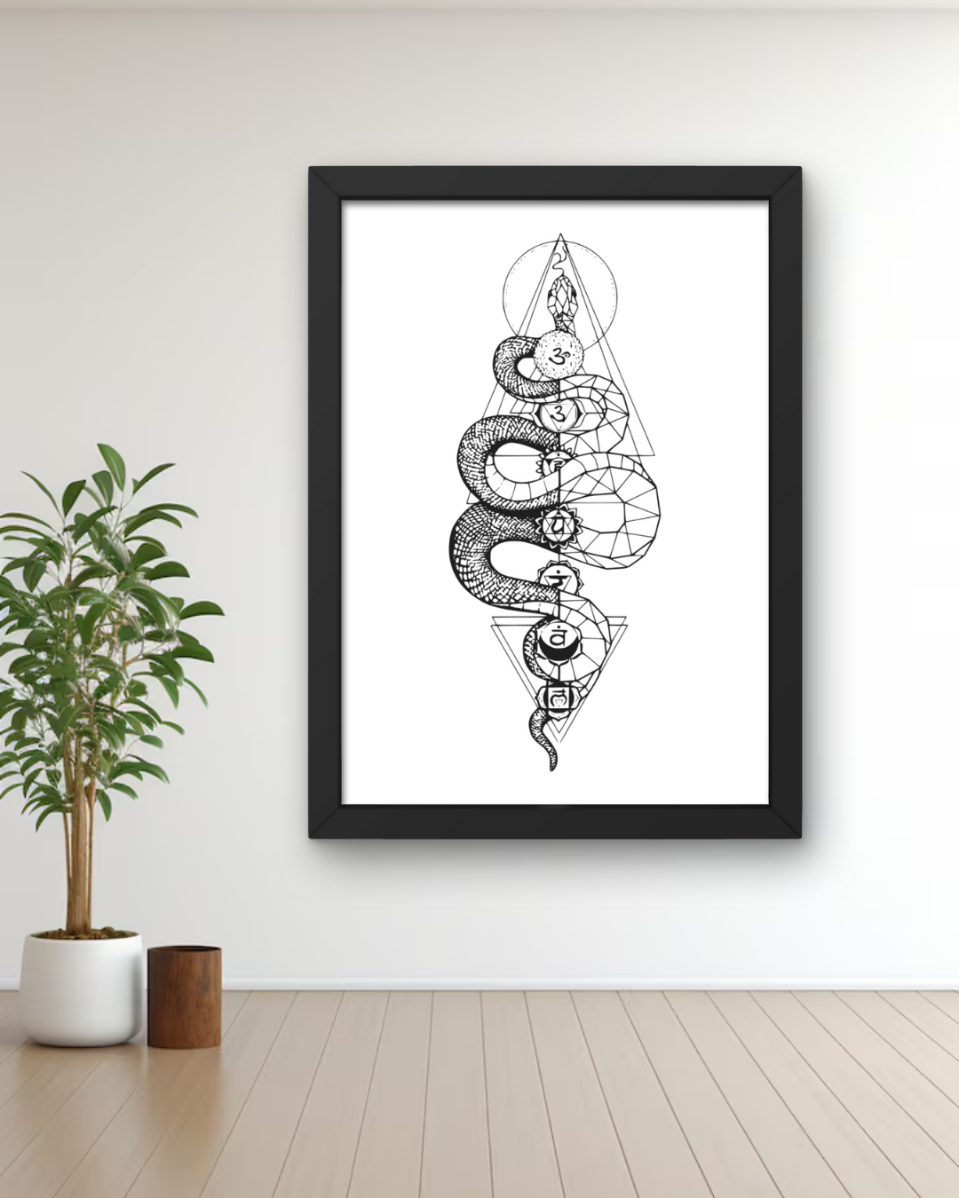 Motivational Snake Meditation Frame | Kundalini Energy Wall Art