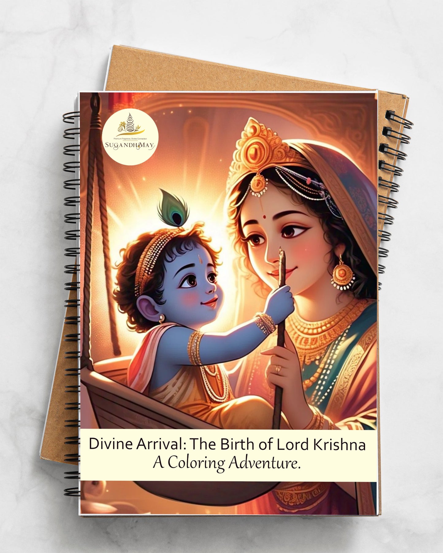 Divine Arrival: The Birth of Lord Krishna – A Coloring Book for All Ages