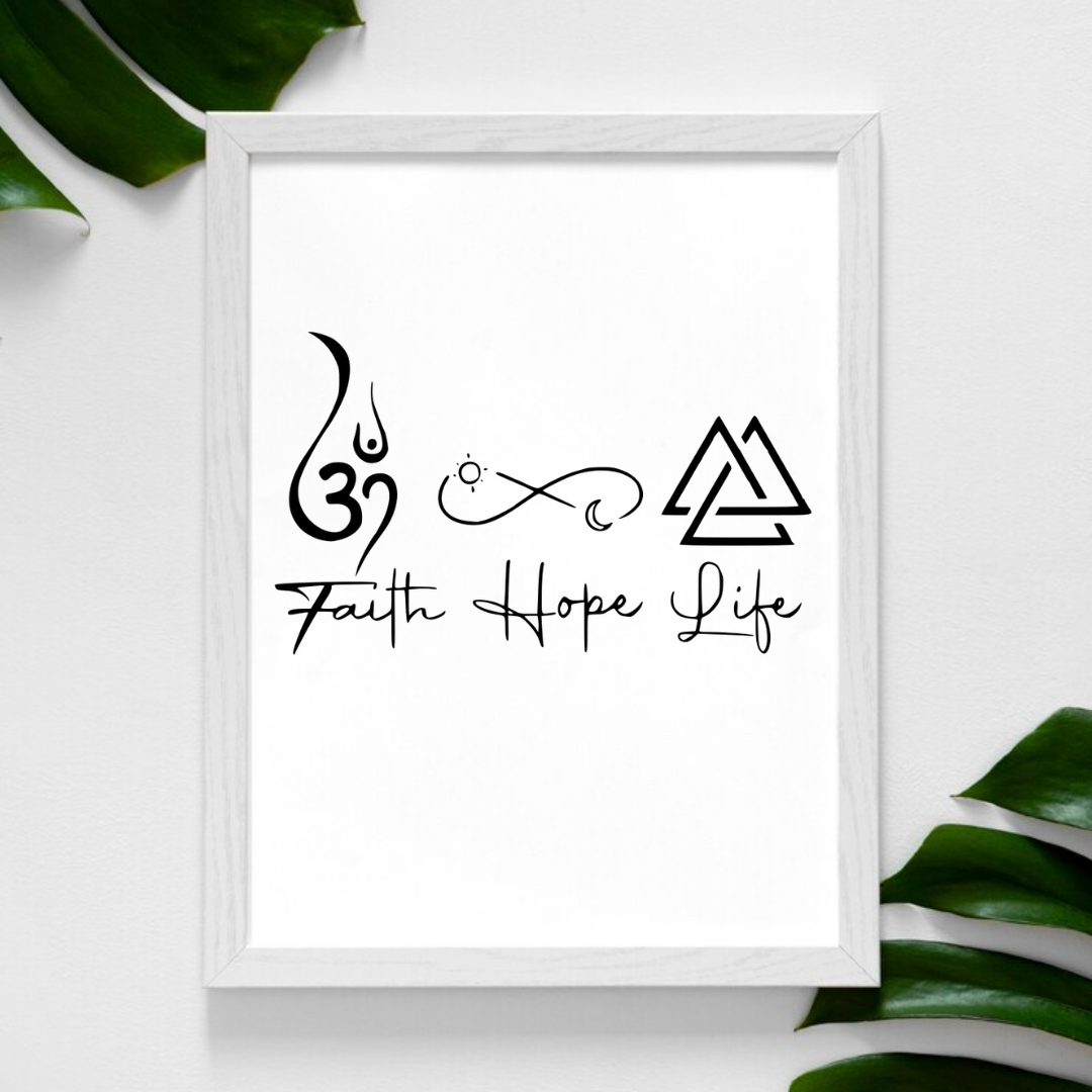 Faith Hope Life Premium Frame | Inspirational Wall Art