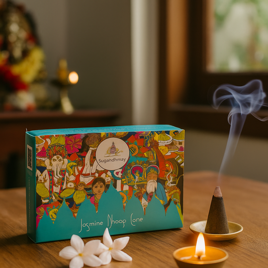 Jasmine Dhoop Cone – Divine & Organic Fragrance for Pooja & Meditation