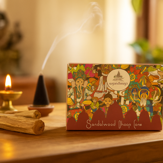 Sandalwood Dhoop Cone – Sacred & Organic Fragrance for Pooja & Meditation